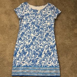 Lilly Pulitzer blue & white dress, L worn twice
